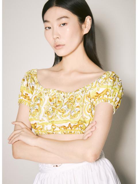 Dolce & Gabbana Dolce & Gabbana Women Majolica Print Crop Top