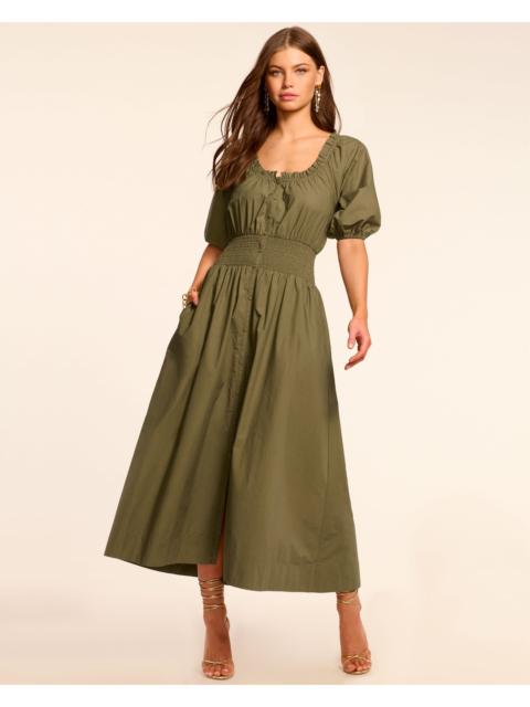 RAMY BROOK Laura Cotton Poplin Smocked Maxi Dress