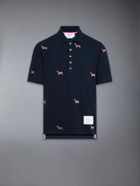 Thom Browne LUNAR NEW YEAR PIQUE HORSE EMBROIDERY POLO