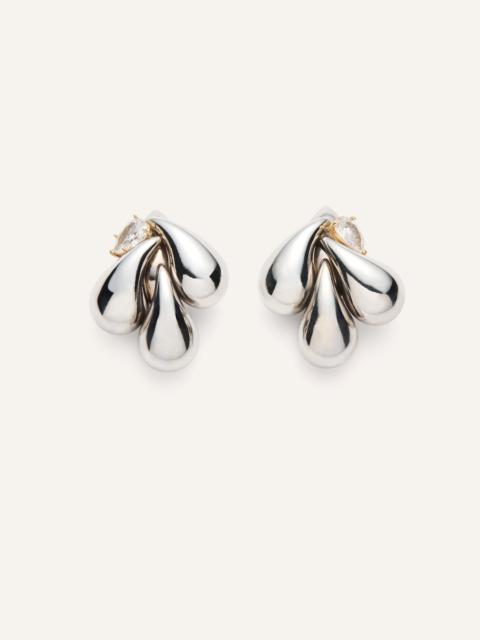 MAGDA BUTRYM Blooming teardrop cluster earrings in silver