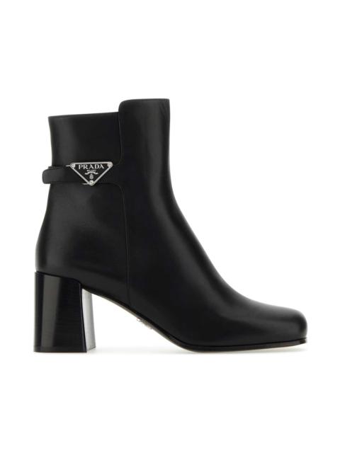 Black Leather Ankle Boots