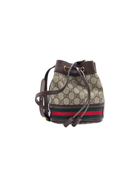 GUCCI Ophidia GG Supreme Mini Bucket Bag Stripe Canvas Brown - NWT