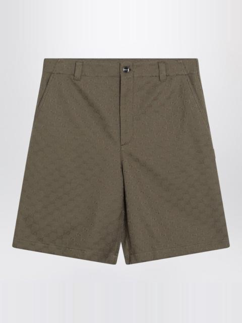 GUCCI Forest Green Bermuda Shorts In Gg Fabric