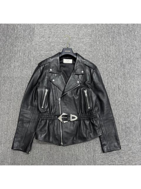 Celine white horse print biker jacket