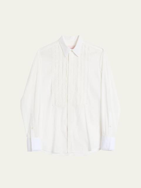 Valentino Men's Lace-Plastron Tuxedo Shirt