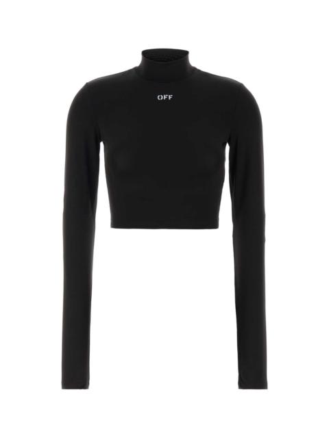 Off-White Off White Women Black Stretch Jersey Top