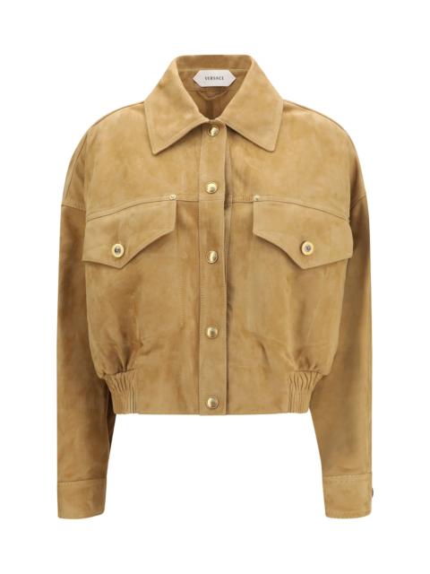 VERSACE Versace Suede Blouson Jacket Natural Women