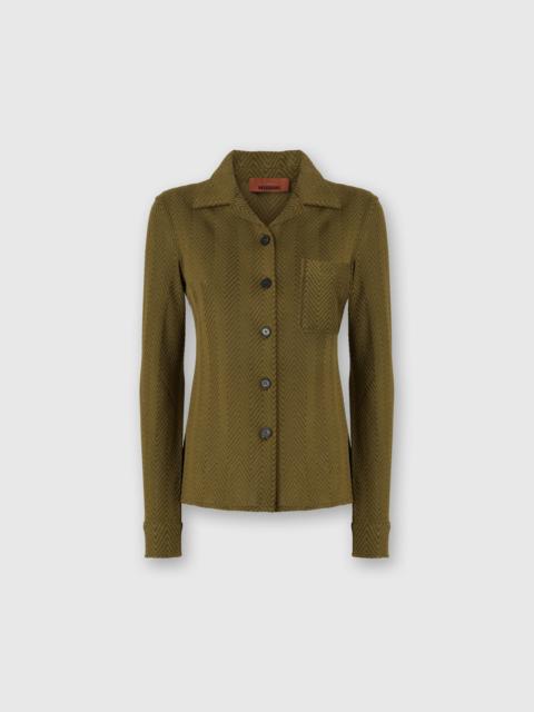 Missoni Missoni Slim Shirt With Zigzag Pattern in Green at Nordstrom