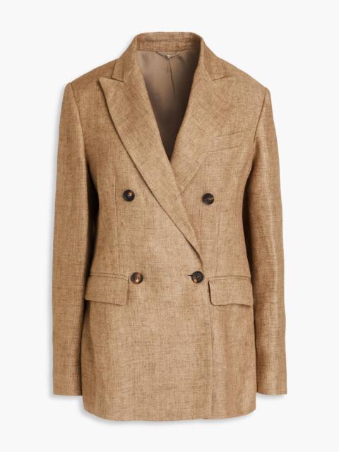 Brunello Cucinelli Double-breasted linen-blend blazer