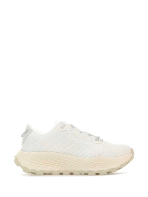 Miu Miu Miu Miu Women White Fabric Sneakers