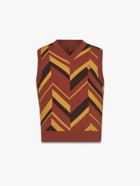MCM Mega Herringbone Vest in Wool-Cashmere Jacquard