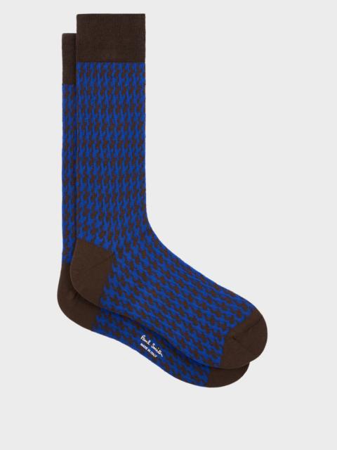 Paul Smith Blue Houndstooth Socks