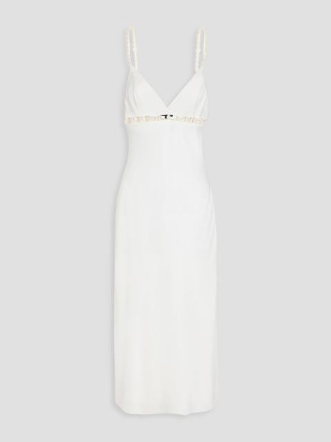 RETROFÊTE Elodie cutout embellished satin-crepe midi dress