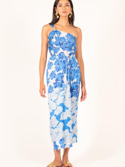 Poupette St Barth Long Dress Fanny - Blue Flower Bunch