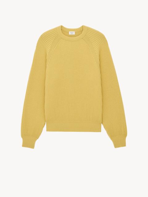 SAINT LAURENT CREWNECK SWEATER IN FISHERMAN'S RIB COTTON