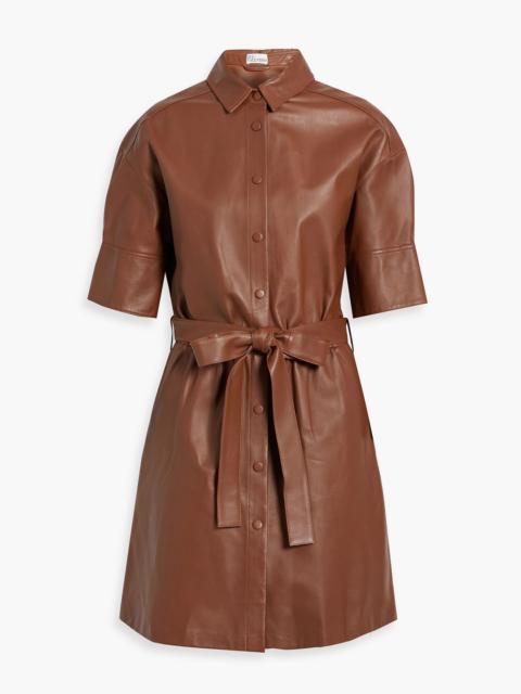 REDValentino Leather mini shirt dress