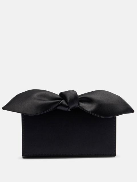 AQUAZZURA Bow Tie Mini satin clutch