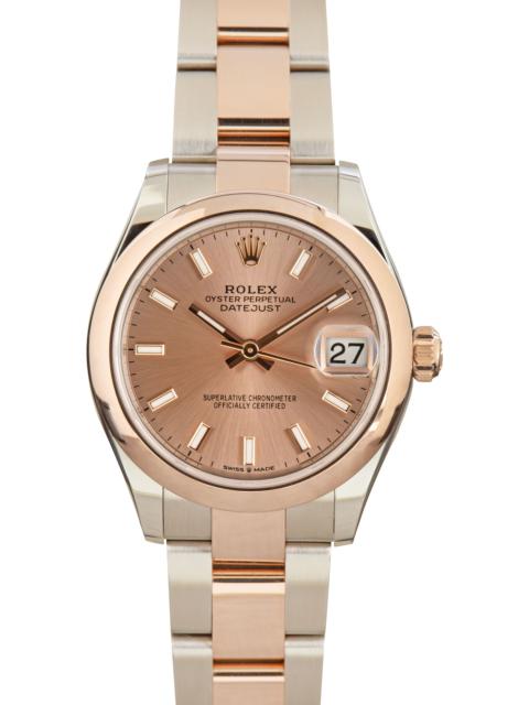 Rolex Datejust 31 Ref 278241 Steel & 18k Everose Gold