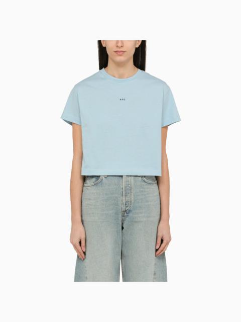 A.P.C. Light Blue T Shirt In Organic Cotton