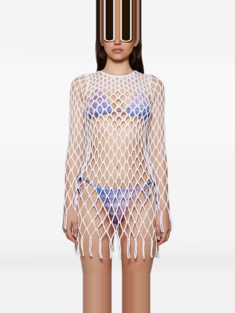 CHRISTOPHER ESBER mesh fringe mini dress