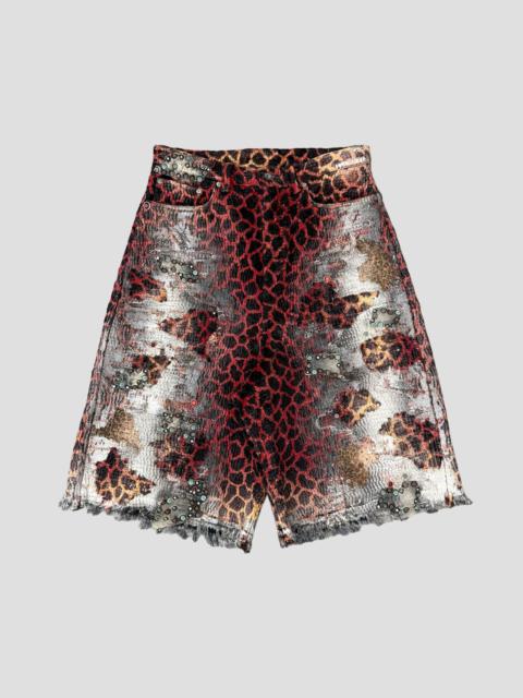 PROLETA RE ART GIRAFFE ECO FUR BORO x STUDS BAGGY SHORTS
