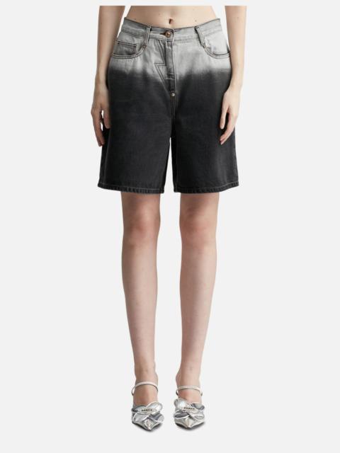 pushBUTTON WASHED BERMUDA DENIM PANTS