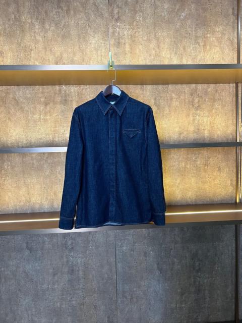 Bottega Veneta Men's Rinsed Indigo Denim Shirt