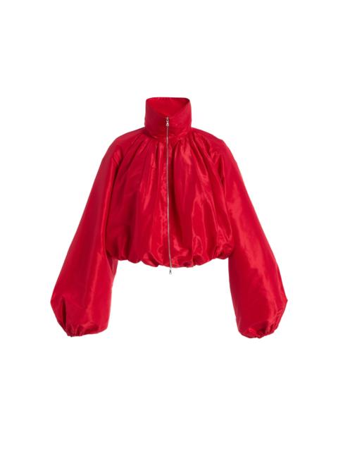 ADAM LIPPES Simone Silk Taffeta Jacket red