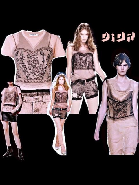 Dior Vintage CHRISTIAN DIOR x John Galliano 2006 S/S  Lingerie Printed T-Shirt