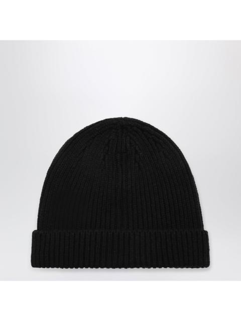 Rick Owens Rick Owens Black Ribbed Cashmere Blend Beanie Men