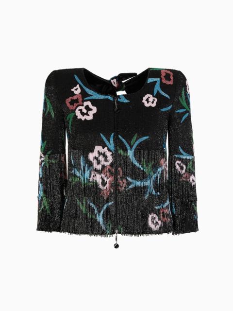 GIORGIO ARMANI SILK-ORGANZA JACKET WITH FLORAL EMBROIDERY