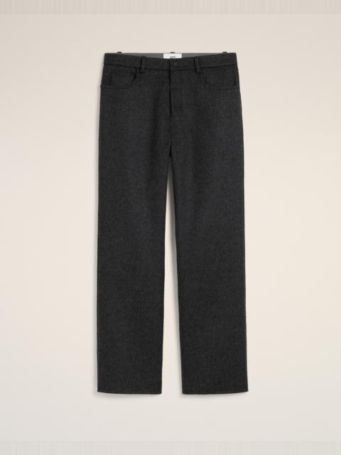 AMI Paris GREY WOOL LARGE FIT TROUSERS