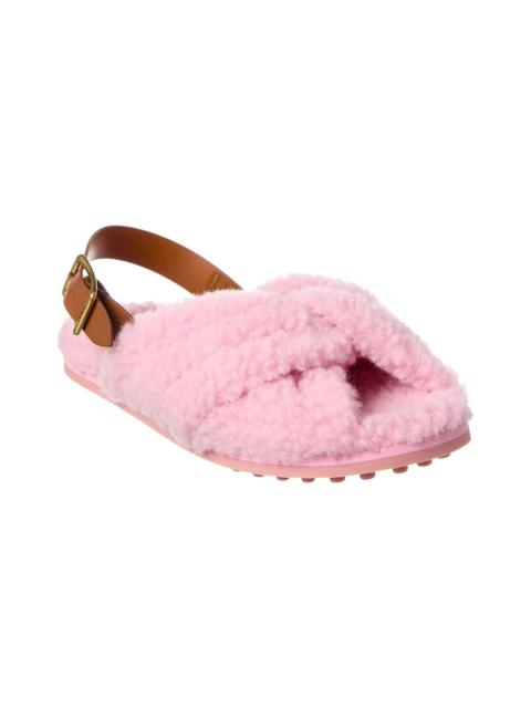 Tod's TOD’s Shearling & Leather Sandal