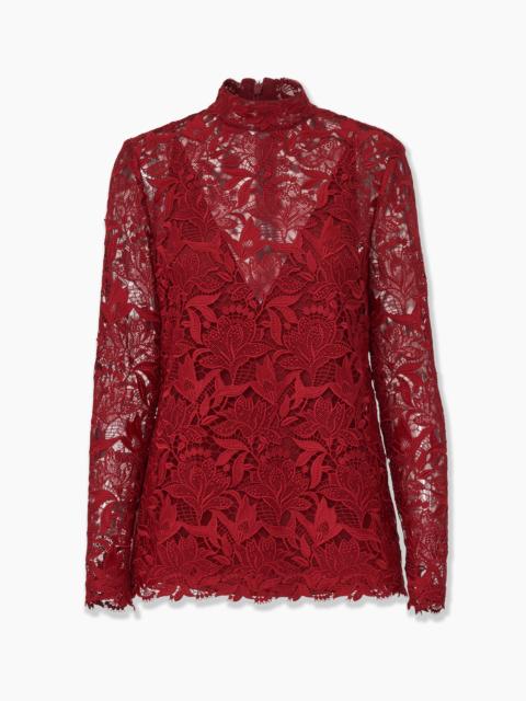 CAROLINA HERRERA Tulip-Embroidered Lace Top