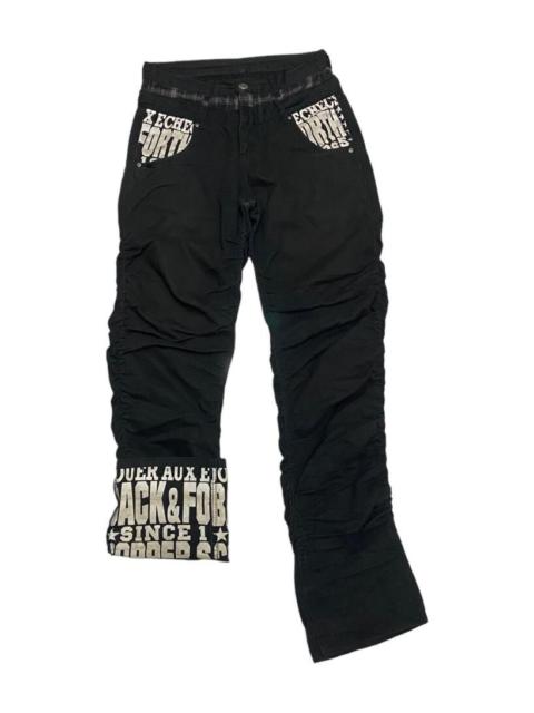UNDERCOVER UNDERCOVER INSPIRED DOUBLE WAIST CURVED DESIGN DENIM PANTS