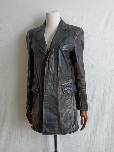 Jean Paul Gaultier Jean Paul Gaultier City Hunter Black Distressed Leather Jacket