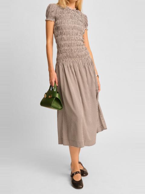 Reformation Reformation Kira Check Print Midi Dress in Remy Check at Nordstrom