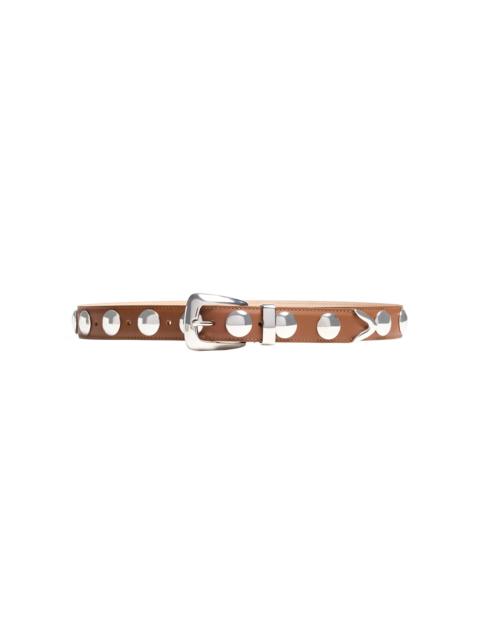 KHAITE Benny Studded Leather Belt brown