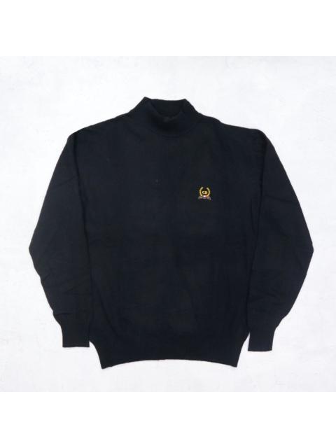 Mini Logo Embroidered Turtleneck Sweatshirt Made In Italy