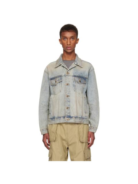 We11done Blue Washed Denim Jacket