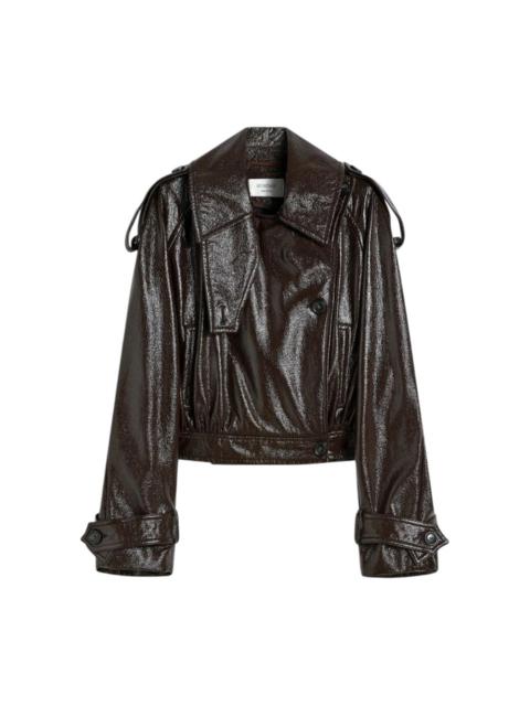 Sportmax Sportmax Women Short Patent-Effect Trench Coat - Runway - Coffee