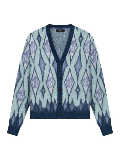 AMIRI Amiri Argyle Mohair Knit Cardigan