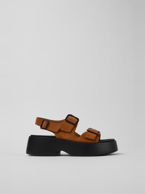CAMPERLAB Brown Nubuck Sandals for Women.