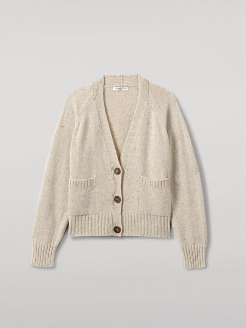 Johnstons of Elgin Donegal Cashmere Cream V Neck Cardigan