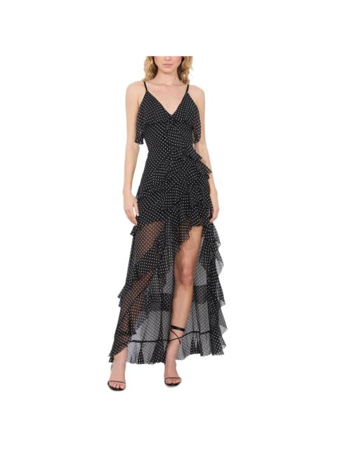 Alice + Olivia alice + olivia Laverne Asymmetrical Ruffle Silk-Trim Dress