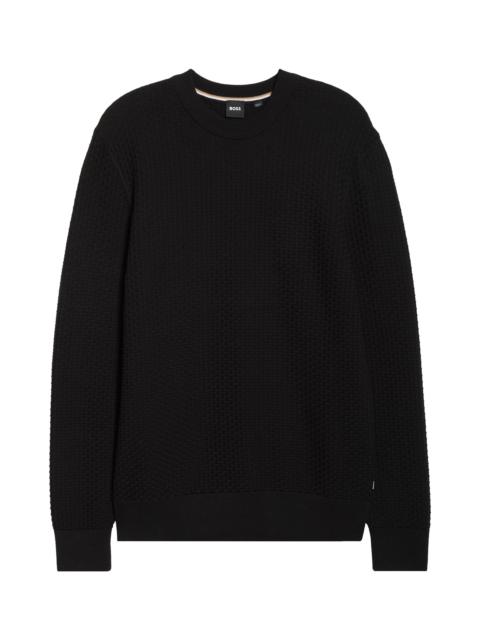 BOSS BOSS Imberto Textured Sweater in Black at Nordstrom