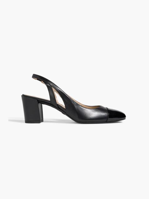 Stuart Weitzman Sleek smooth and patent-leather slingback pumps