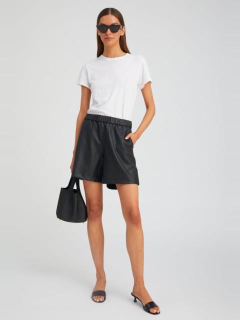 SPRWMN BLACK LEATHER CULOTTE SHORTS