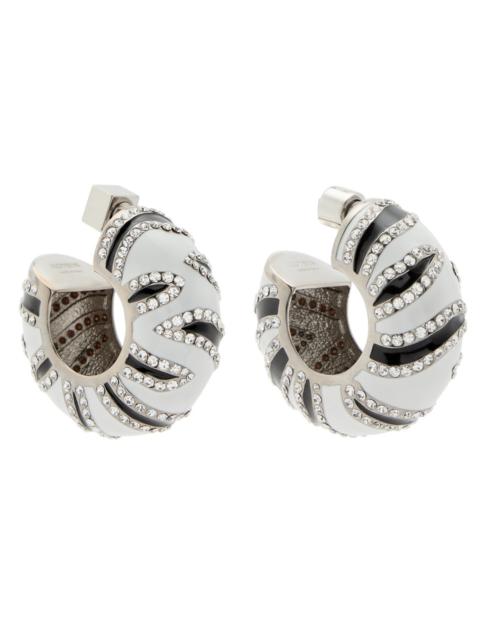 Jacquemus Les Boucles Zebra Enamelled Hoop Earrings