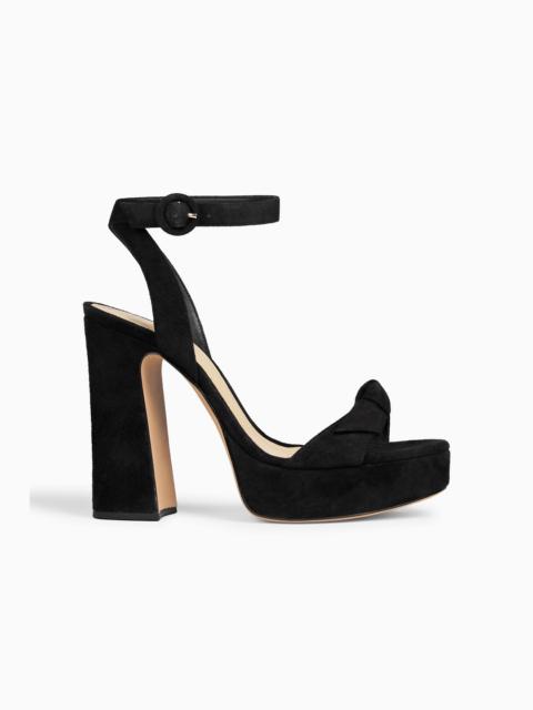 ALEXANDRE BIRMAN Clarita 120 bow-detailed suede platform sandals